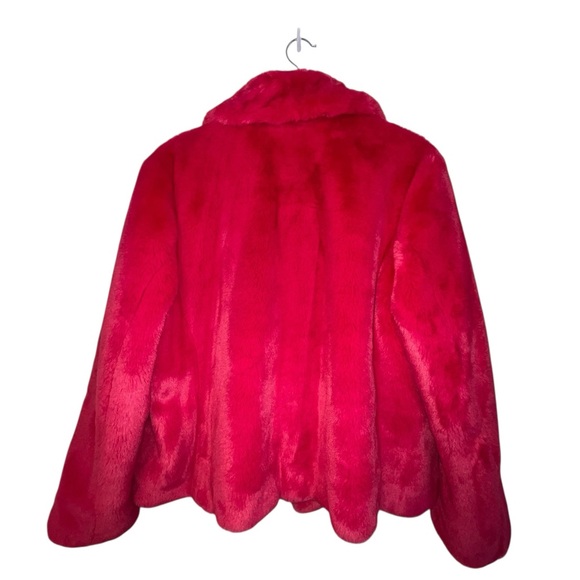 DKNY Women's Vibrant Pink Faux Fur Jacket - Picture 9 of 14